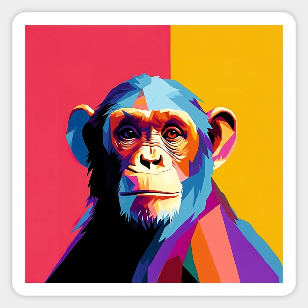 Chimpanzee Pop Art Sticker by Geminiartstudio